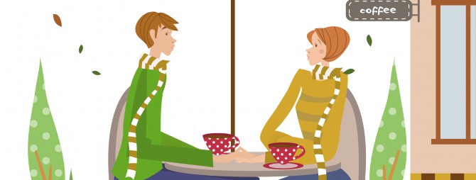 זוג שותה קפה